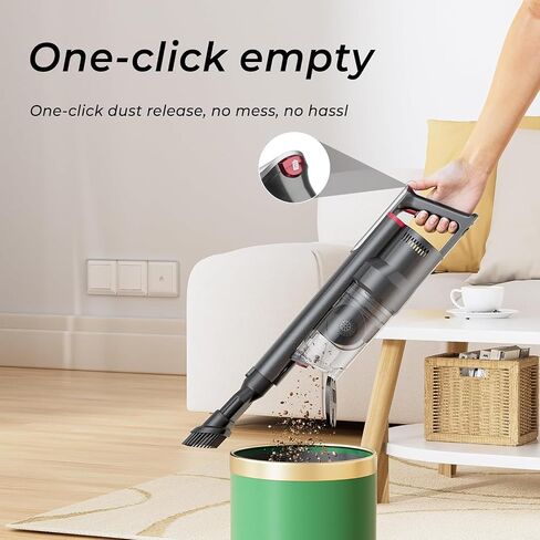 RONEAIR Cordless Vacuum Cleaner, 50KPa Powerful Suction Stick Vacuum Cordless with Anti-Tangle Brush, Lightweight Rechargeable Handheld Vacuum for Hardwood Floor Carpet Car Home in Kuwait