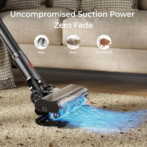 RONEAIR Cordless Vacuum Cleaner, 50KPa Powerful Suction Stick Vacuum Cordless with Anti-Tangle Brush, Lightweight Rechargeable Handheld Vacuum for Hardwood Floor Carpet Car Home in Kuwait