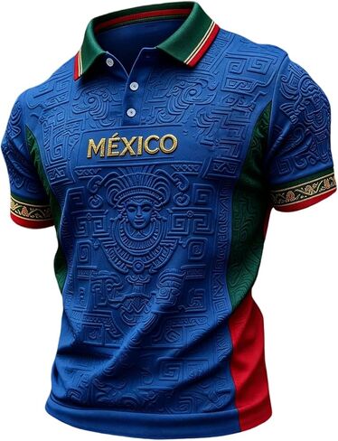 تي شيرت COTECRAM Mexico Jersey للرجال World+Cup Mexican Fans Jersey Shits بأكمام قصيرة بولو برسومات رياضية in Kuwait