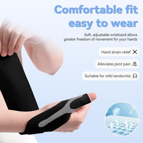Thumb Wrist Brace 1 Pair for Arthritis Pain Relief, Thumb Spica Splint for Carpal Tunnel, De Quervain’s Tenosynovitis & Tendinitis and TFCC, Lightweight Copper Compression Stabilizer Support for Men Women Left Right Hand（M, Black） in Kuwait
