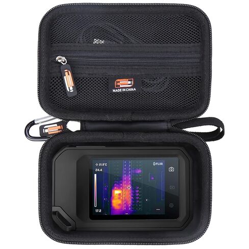 Hard EVA Case Compatible with FLIR C5/ C3-X/ C8 Compact Thermal Imaging Camera, Portable Storage Box with Handle Strap Mesh Pocket Carabiner Clip, Shockproof (Case Only) in Kuwait
