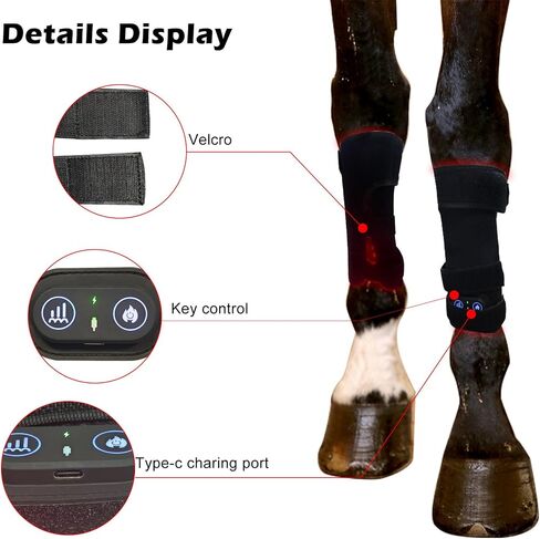 Red Light Therapy Wrap for Horse Legs, Wearable 660nm＆850nm Infrared Light Therapy Horses Boot, for Equine Muscle Recovery Right Leg in Kuwait