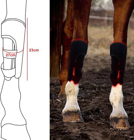 Red Light Therapy Wrap for Horse Legs, Wearable 660nm＆850nm Infrared Light Therapy Horses Boot, for Equine Muscle Recovery Right Leg in Kuwait