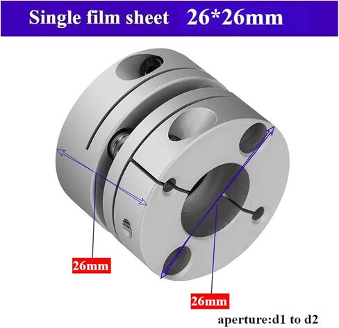 1pcs CSCA Single Diaphragm Coupling, Elastic Aluminum Alloy, For Servo Stepper Screw Motor Keyway Outer Diameter:26 * 26mm(26x26mm 8mm to 11mm) in Kuwait