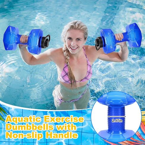 Arrowbash 4 Pcs Water Weights for Pool Exercise Aquatic Exercise Dumbbells with Non Slip Handle Water Dumbbells Set Adjustable Fitness Aerobics Equipment for Arm Toning Aqua Therapy Weight Loss in Kuwait