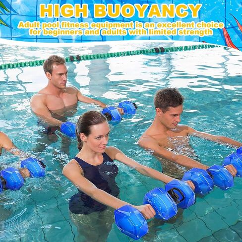 Arrowbash 4 Pcs Water Weights for Pool Exercise Aquatic Exercise Dumbbells with Non Slip Handle Water Dumbbells Set Adjustable Fitness Aerobics Equipment for Arm Toning Aqua Therapy Weight Loss in Kuwait
