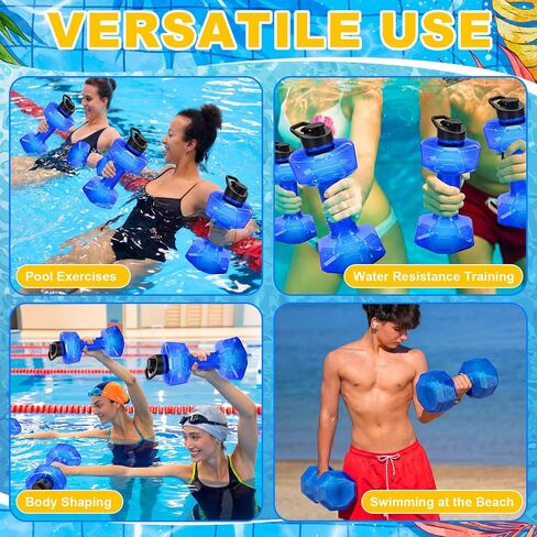 Arrowbash 4 Pcs Water Weights for Pool Exercise Aquatic Exercise Dumbbells with Non Slip Handle Water Dumbbells Set Adjustable Fitness Aerobics Equipment for Arm Toning Aqua Therapy Weight Loss in Kuwait
