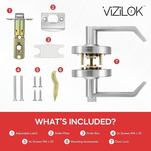 VIZILOK Commercial Door Lock for Bathroom Privacy, Heavy-Duty Indicator Lock in Satin Chrome, ANSi Grade2, Perfect for Restaurants, Medical Offices, Airbnb, Dorms, Gyms, Fitting Rooms in Kuwait