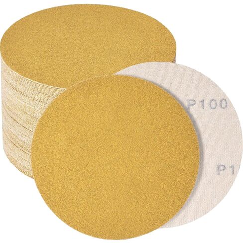 6-Inch No-Hole Hook and Loop Sanding Discs, 80-Grit Random Orbital Sandpaper for Automotive and Woodworking Metal in Kuwait