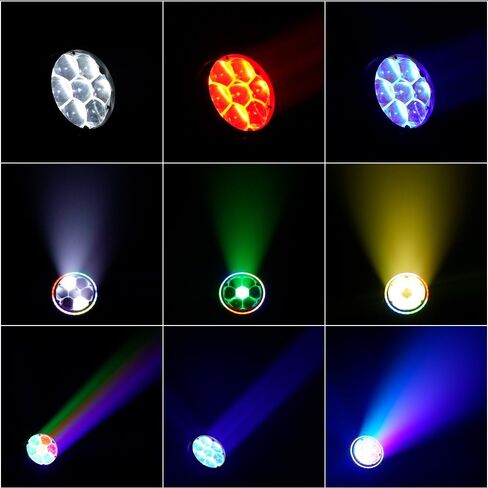SHEHDS JMS WEBB 7x40W LED Moving Head Light, Motorized Zoom 5.8°-31.4°, RGBW Color Mixing, 7-Pixel Independent Control, DMX512 for Stage Wedding Concert - Upgrade in Kuwait
