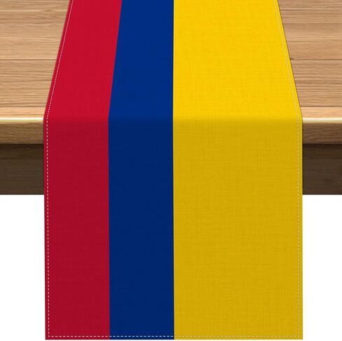 Vohado Colombia Flag Table Runner Colombian Party Decoration Pride Independence Day Patriotic World Cup Celebration Dining Room Home Kitchen Island Decor in Kuwait
