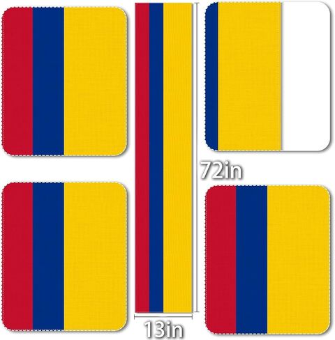Vohado Colombia Flag Table Runner Colombian Party Decoration Pride Independence Day Patriotic World Cup Celebration Dining Room Home Kitchen Island Decor in Kuwait