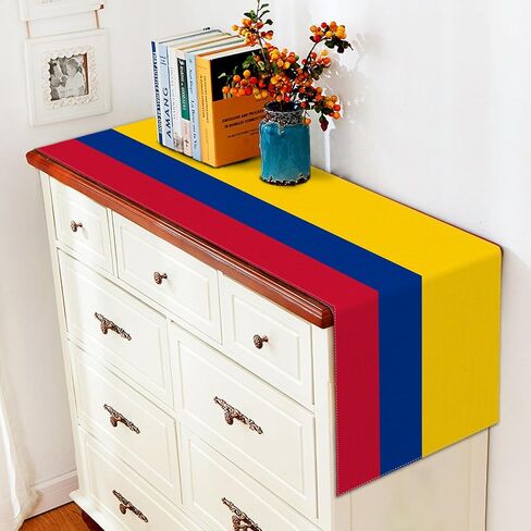 Vohado Colombia Flag Table Runner Colombian Party Decoration Pride Independence Day Patriotic World Cup Celebration Dining Room Home Kitchen Island Decor in Kuwait
