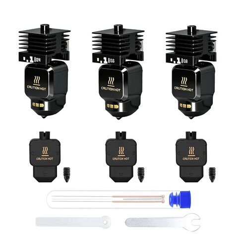 مجموعة Hotend مكونة من 3 قطع لرأس طباعة صغيرة مجمعة من Bambu Lab P2S/H2S/H2D/A1/A1، وطارد عالي التدفق مضاد للانسداد مع 3 فوهات فولاذية صلبة إضافية مقاومة للاهتراء (0.4+0.6+0.8 مم) لألياف الكربون in Kuwait