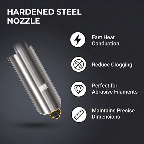 مجموعة Hotend مكونة من 3 قطع لرأس طباعة صغيرة مجمعة من Bambu Lab P2S/H2S/H2D/A1/A1، وطارد عالي التدفق مضاد للانسداد مع 3 فوهات فولاذية صلبة إضافية مقاومة للاهتراء (0.4+0.6+0.8 مم) لألياف الكربون in Kuwait