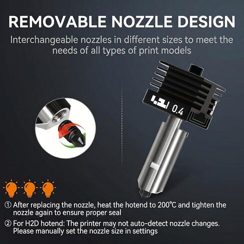 مجموعة Hotend مكونة من 3 قطع لرأس طباعة صغيرة مجمعة من Bambu Lab P2S/H2S/H2D/A1/A1، وطارد عالي التدفق مضاد للانسداد مع 3 فوهات فولاذية صلبة إضافية مقاومة للاهتراء (0.4+0.6+0.8 مم) لألياف الكربون in Kuwait