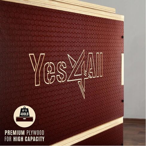 صندوق Plyo خشبي 3 في 1 من Yes4All، منصة صندوق بليومتري للتدريب على القفز، صناديق القفز للتمرين في صالة الألعاب الرياضية المنزلية والتمارين الخارجية in Kuwait