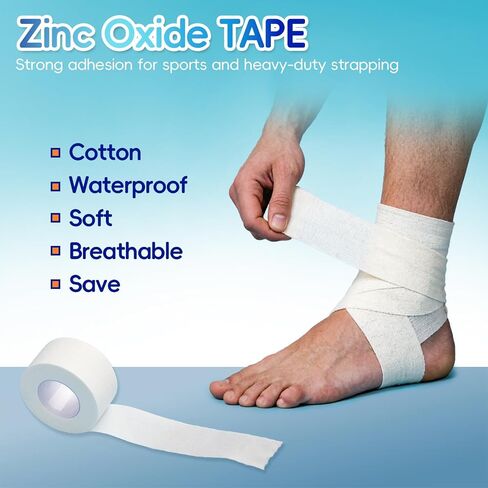 Medical Tape Variety Pack 3 Rolls PE,Non-Woven,Cotton Tape | Hypoallergenic latex-free tape; breathable waterproof; for sensitive skin, first aid & sports wrapping ﻿ in Kuwait