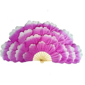 Belly Dance Fan Peony Flower Fan Stage Performance Fan Double-sided Large Flower Petals Fan Group Dance Performance Prop for Dancing in Saudi Arabia