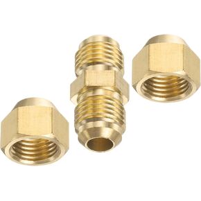 PATIKIL 6mm OD Copper Pipe Extension Joint Connectors, 1 Pcs Free Welding Copper Flare Fittings Pipe Coupling Adapter with Flare Nut for A C Pipeline Connection in Kuwait