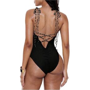 SHENHE Women's One Piece Swimsuit Tummy Control Strappy Backless High Cut Ruched Bathing Suit in Kuwait