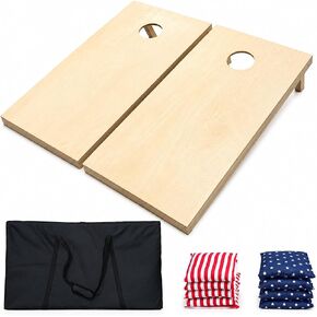 SXTL Solid Wood Premium Cornhole Set - Includes Set of 8 Corn Hole Toss Bags and Carrying Bags (The Flag Cornhole Bags) in Saudi Arabia
