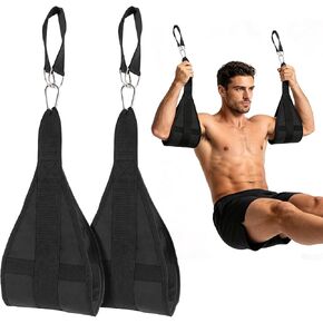 Hanging Ab Straps for Pull Up Bar, Heavy Duty Anti-Tear Abdominal Exercise Straps for Core Strength Training, Leg Raises, Knee Raises - Home Gym Abs Equipment with 2 Steel Carabiners, 2 Pack in Saudi Arabia