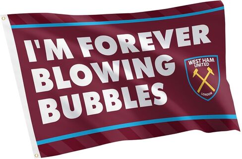 لافتة كرة القدم من Desert Cactus West Ham United Flag Hammer لكرة القدم 100% بوليستر للاستخدام الداخلي والخارجي مقاس 3 × 5 أقدام (علم J) in Kuwait