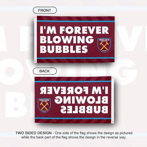 لافتة كرة القدم من Desert Cactus West Ham United Flag Hammer لكرة القدم 100% بوليستر للاستخدام الداخلي والخارجي مقاس 3 × 5 أقدام (علم J) in Kuwait