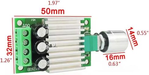 جهاز التحكم في سرعة محرك PWM DC، 12-30VDC 7A مع مقياس الجهد، مفتاح تشغيل/إيقاف مدمج، 1.97x1.26x0.75 بوصة in Saudi Arabia