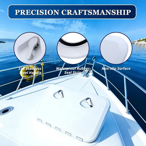 SHENGHUISS Hatch Deck Cover Lid,Marine Hatch with 316 Stainless Steel Handle Latch,Boat Deck Access Hatch & Lid with Non Slip Surface for John,Yacht,Sailboat,Bass in Kuwait