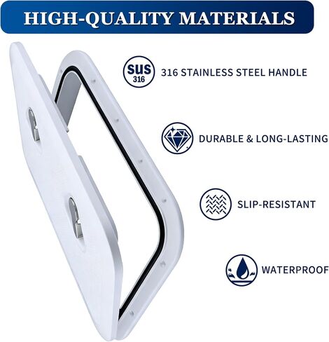 SHENGHUISS Hatch Deck Cover Lid,Marine Hatch with 316 Stainless Steel Handle Latch,Boat Deck Access Hatch & Lid with Non Slip Surface for John,Yacht,Sailboat,Bass in Kuwait