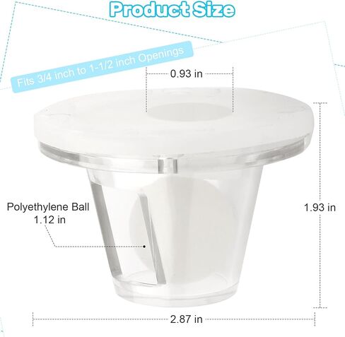 LJB Boat Scupper Drain Valve Self-Bailing Ball 2-Pack | One-Way Automatic Drain, Fits 3/4" to 1-1/2" Drain Holes in Kuwait