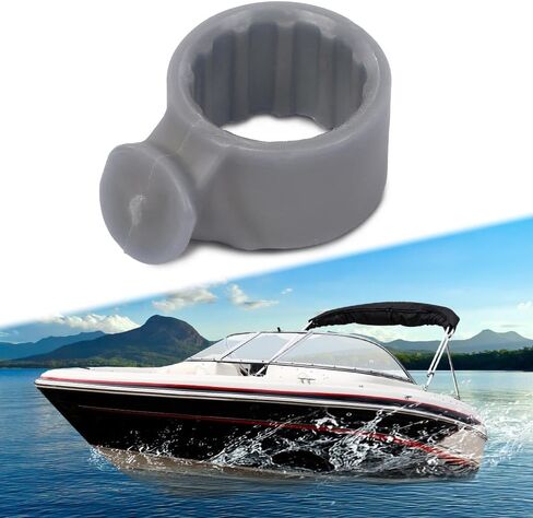 ANDPLAY Dowco Lok Bimini Top Round Pole البلاستيك حامل قضيب الأجهزة 1-1 / 16 "Flex Tube Pole Stay Fit Tracker / Tahoe Boats سنوات 2013-2026 رمادي in Kuwait