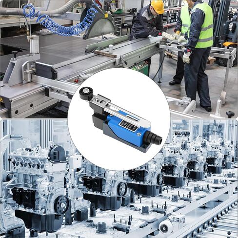 QWORK ME-8108 مفتاح حد لحظي لذراع رافعة دوارة قابل للتعديل، قطعتان جهاز توجيه مطحنة CNC NC-NO، مفتاح حد صغير للهيكل المعدني in Kuwait