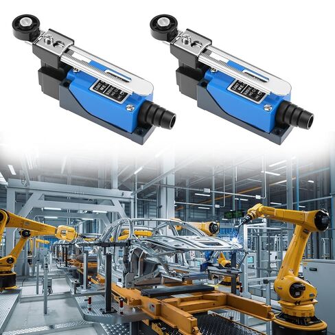 QWORK ME-8108 مفتاح حد لحظي لذراع رافعة دوارة قابل للتعديل، قطعتان جهاز توجيه مطحنة CNC NC-NO، مفتاح حد صغير للهيكل المعدني in Kuwait