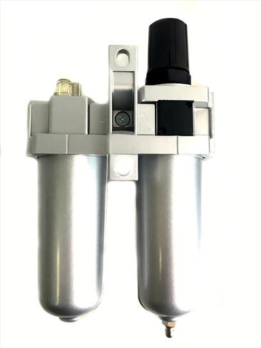 FRL726N 3/4" Compressed Air Moisture Filter Regulator Oiler Separator Lubricator Combo - for Compressed Air Treatment - Particulate Filter Regulator Lubricator - 140 CFM, 250 PSI Input, Manuel Drain in Kuwait