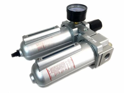 FRL724NA 1/2" Air Moisture Filter Regulator Oiler Separator Lubricator Combo Auto Drain- for Compressed Air Treatment- Particulate Filter Combo- 140 CFM Flow Rate 250 PSI Input, 175 PSI Output 5.1 oz in Kuwait