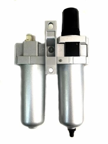FRL724NA 1/2" Air Moisture Filter Regulator Oiler Separator Lubricator Combo Auto Drain- for Compressed Air Treatment- Particulate Filter Combo- 140 CFM Flow Rate 250 PSI Input, 175 PSI Output 5.1 oz in Kuwait