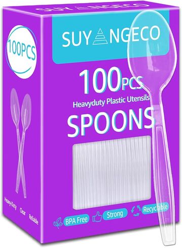 [400 Count] Heavy Duty Clear Plastic Forks Disposable Plastic Fork Bulk Utensils Reusable Cutlery Set Thick Plasticware Silverware for Party,Every Day Use,Picnic,Camping,Wedding,Barbecues in Kuwait