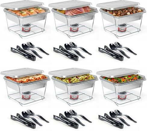 Sterno Disposable Half Size Chafing Dish Buffet Set with Fuel – 6 Pack Kit for Parties, Catering & Holidays in Kuwait