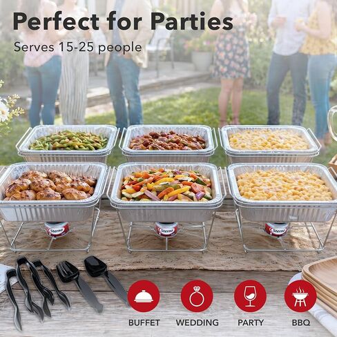 Sterno Disposable Half Size Chafing Dish Buffet Set with Fuel – 6 Pack Kit for Parties, Catering & Holidays in Kuwait