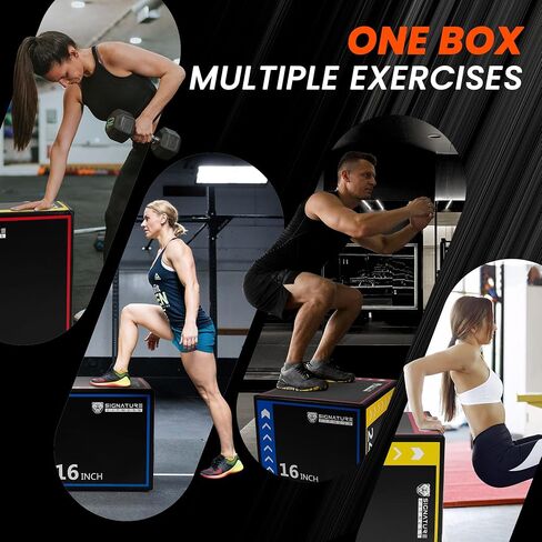 صندوق Fitvids Plyo، صندوق القفز البليومتري الرغوي 3 في 1، 40.64 سم × 50.8 سم × 60.96 سم، مناسب للتدريب المنزلي في صالة الألعاب الرياضية وتمارين اللياقة البدنية in Kuwait