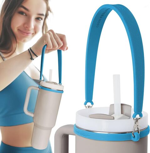 Pilotfish Water Bottle Strap - Heavy Duty Silicone Handle for Bottles with Removable Clips | Fits Most Bottle Sizes, Dishwasher Safe in Kuwait