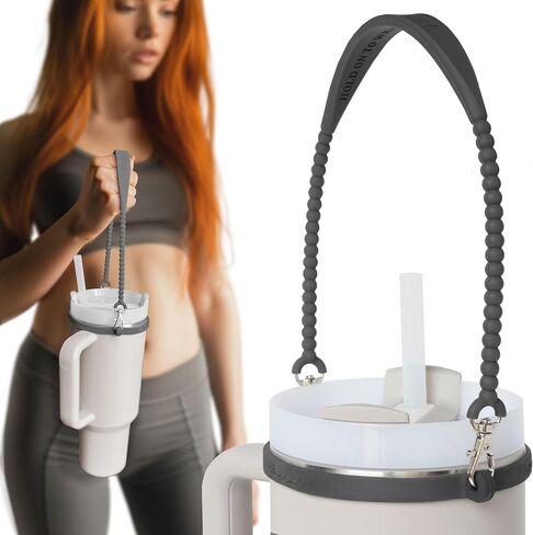 Pilotfish Water Bottle Strap - Heavy Duty Silicone Handle for Bottles with Removable Clips | Fits Most Bottle Sizes, Dishwasher Safe in Kuwait