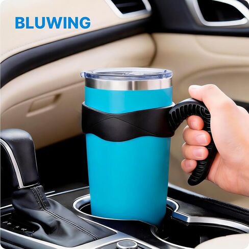 Tumbler Handle for 20 oz Yeti Rambler, Anti Slip Travel Mug Grip Cup Holder for 20oz Yeti, Ozark Trail, Sumwill, Sic and More Tumblers(Black 2 Pcs) in Kuwait