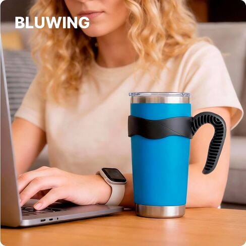 Tumbler Handle for 20 oz Yeti Rambler, Anti Slip Travel Mug Grip Cup Holder for 20oz Yeti, Ozark Trail, Sumwill, Sic and More Tumblers(Black 2 Pcs) in Kuwait