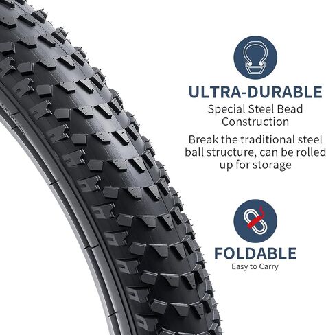 YUNSCM 2-PCS 27.5 بوصة إطارات الدراجة 27.5x2.40 (60-684) متوافقة مع إطارات الدراجة الجبلية 27.5x2.40 in Kuwait