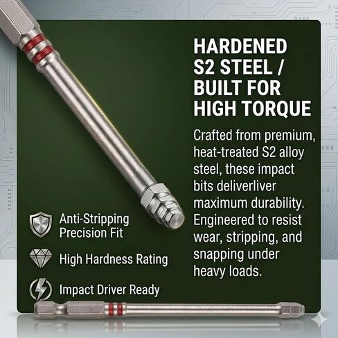 Pagoda Shaped Hex Head Allen Wrench Drill Bit Set, 7PCS Magnetic Bit Holder Allen Key Screwdriver Impact Driver Bit Set, S2 Alloy Steel, 1/4" Quick Change Shank, Furniture Assembly DIY in Kuwait