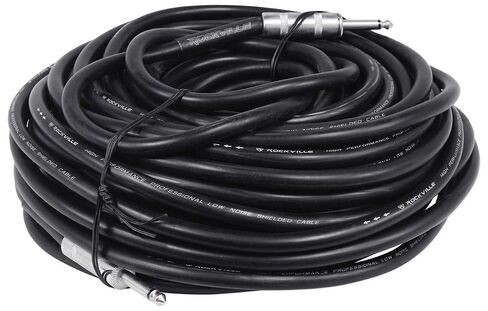 Rockville RCTT12100 100' 12 AWG 1/4" TS to 1/4" TS Speaker Cable, 100% Copper, Durable PVC Jacket, Low Signal Loss, for Live Sound and Studio Setups-4-Piece in Kuwait